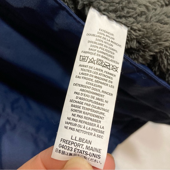 LL BEAN RAINCOAT SHERPA LINED BLUE SIZE 2X - Picture 5 of 9